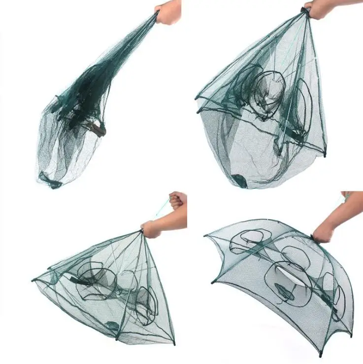 Folded Portable 6 Hole Automatic Fishing Shrimp Trap Fishing Net