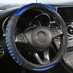 Three-dimensional Honeycomb Steering Wheel Cover Durable Leather Cover with Anti-slip Linning Universal 14.5-15in