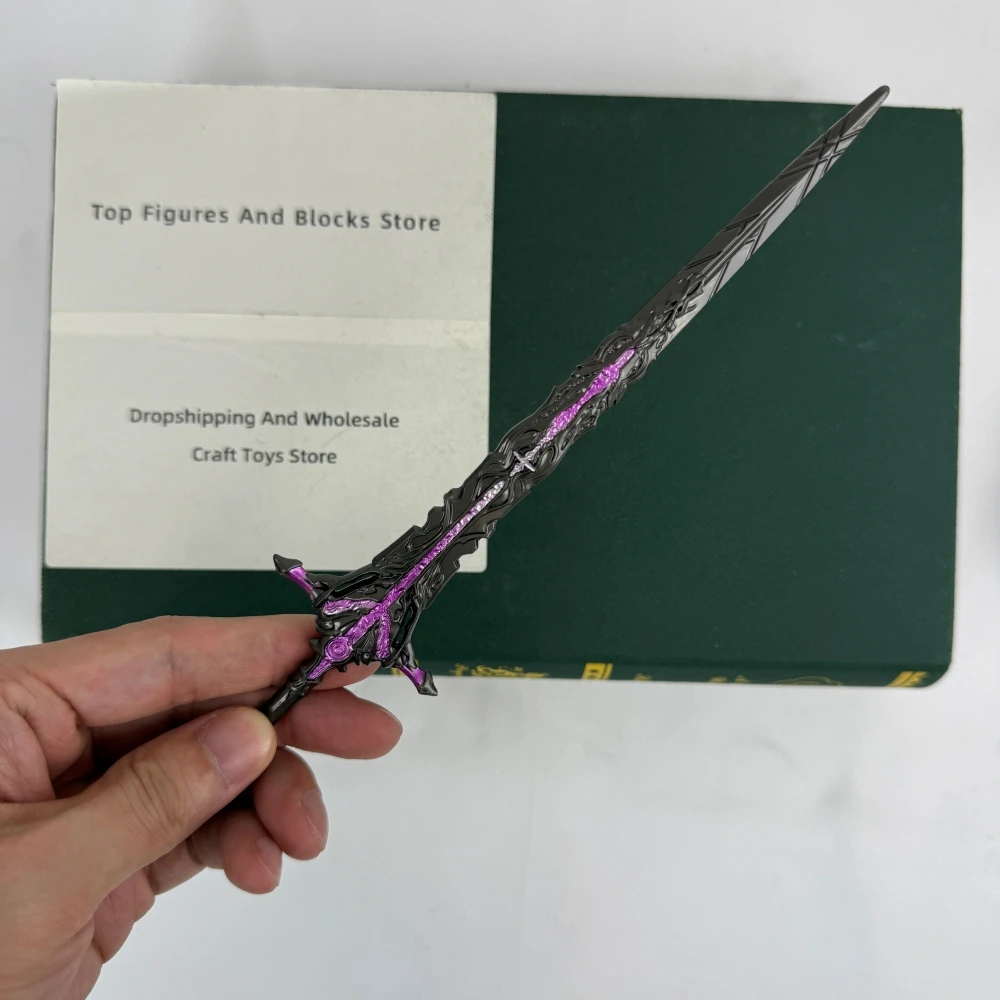 Final Omega Fantasy Sword Replica - 21cm/8.26in Metal Alloy Collectible with Electroplating Finish, Safe Blunt Blade