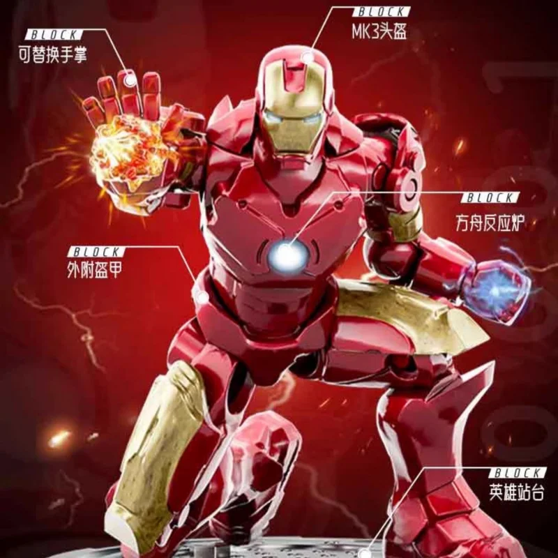 Iron Man – figurine officielle Iron Man, édition limitée, Mini boîte aveugle, modèle d'assemblage, jouet d'exposition à collectionner pour garçons