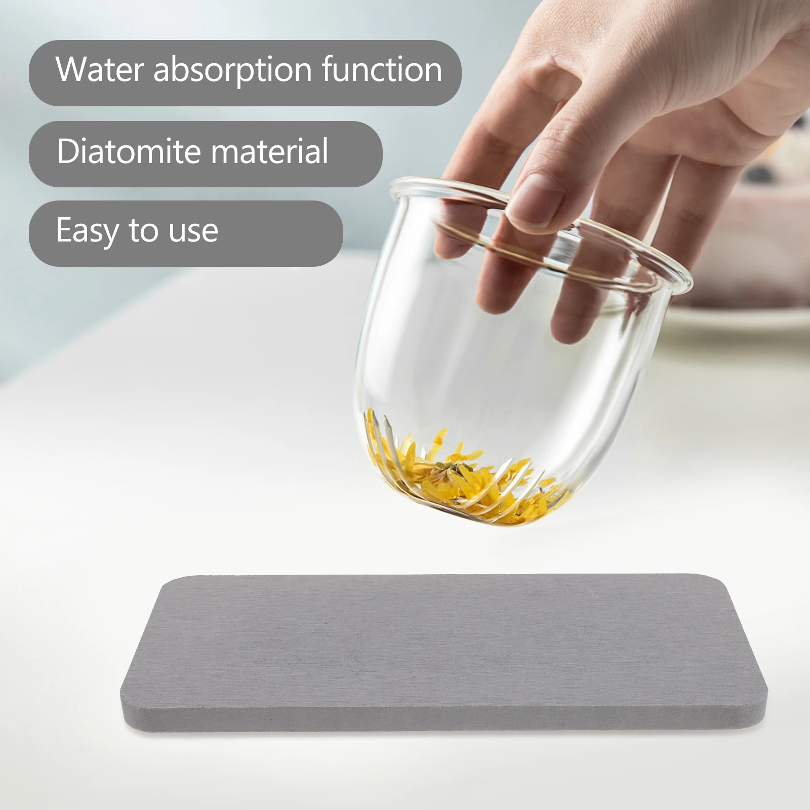 

3 Pcs Diatom Mud Coaster Set Absorbent Pad for Countertop Water Drying Mats Kitchen Sink Cup Mug Drink Protective Anti Scratch