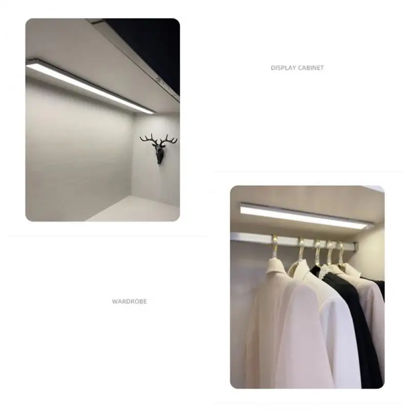 Motion Sensor Night Light Wireless Magnetic LED Light White Warm USB Rechargeable Wardrobe Cabinet Lamp For Kitchen Bedroom