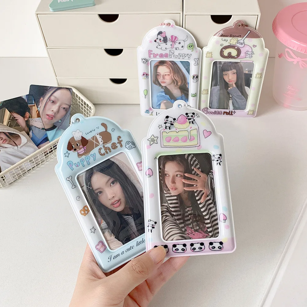 Niedlicher Graffiti-Kartenhalter Buskarten-Transparente PVC-Hülle Kpop-Fotokartenetui Schüler-Schulmahlzeitenkarten-Schutzhülle