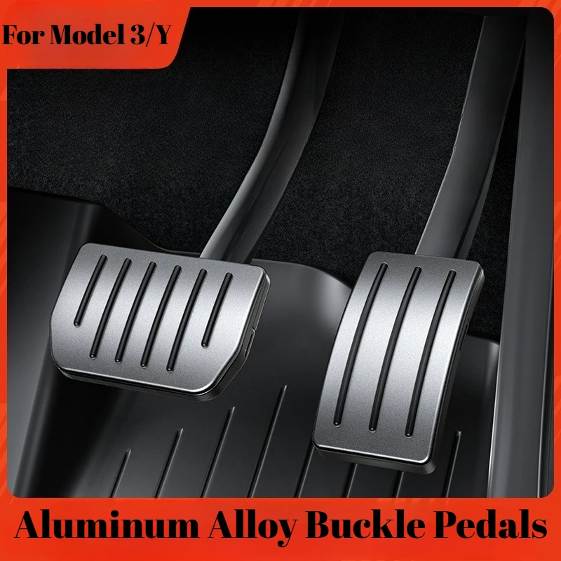 

For Tesla Model 3/Y New Model Y Juniper New 3 Highland Aluminum Alloy Buckle Pedals Gas Brake Pedal Car Modification Accessories