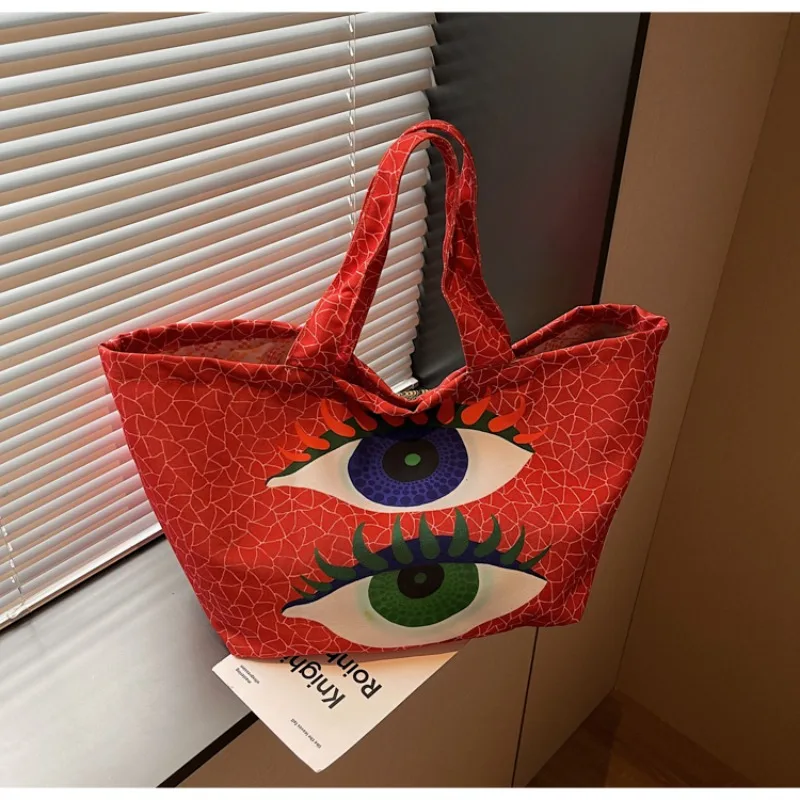 Vintage Printed Canvas Tote Bag Women Pumpkin Sunflower Butterfly Pattern Large Capacity Pumpkin Butterfly Pattern Daily Handbag