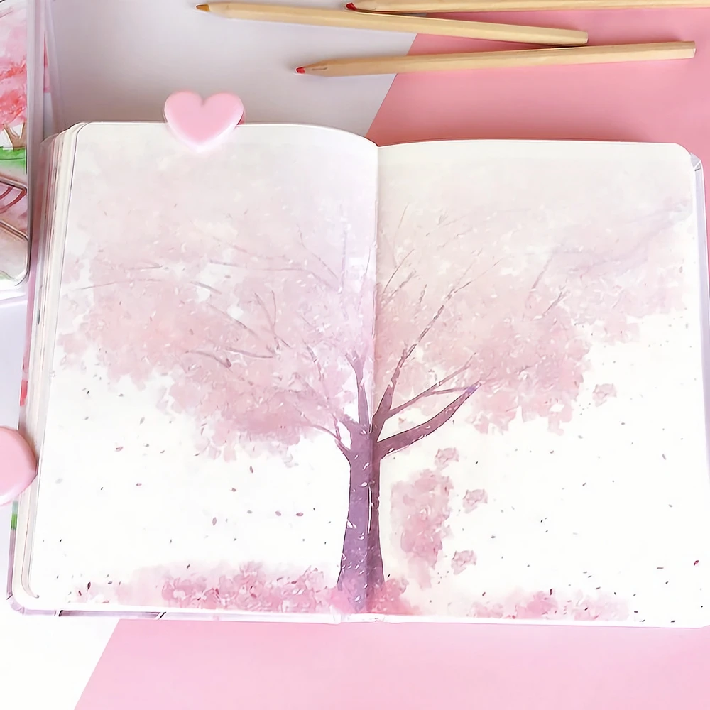 Imagem -05 - Sakura Cherry Blossom Hardcover Notebook Estilo Coreano Belos Fundos Florais para Journaling Scrapbooking e Mais b6