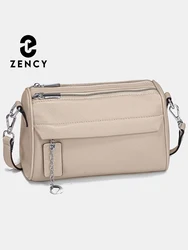 Zency Soft Leather Casual Shoulder Bag For Female Double Zippered Pockets Small Summer Underarm Bag Crossbody Ladies Purse New