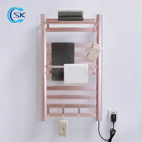 욕실 전기 수건 홀더. 스마트 온도 조절 수건 따뜻하게. 로즈 골드 전기 온수 수건 선반. 220V 전기 수건걸이.