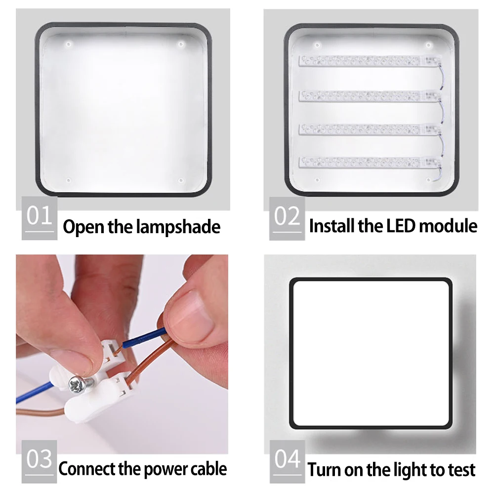 Imagem -05 - Painel de Módulo Led Barra de Luz Led 220v Luzes de Teto Placa Lente para Sala Teto Quadrado Lâmpada Parede Peças Reposição