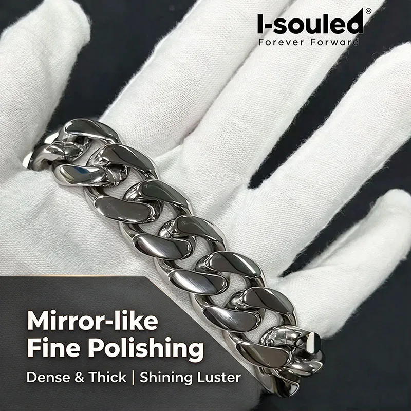 20mm Pure Titanium Cuban Link Chain Sold by Meter DIY Jewelry Making Semi-finished Round Polished Chain No Clasp
