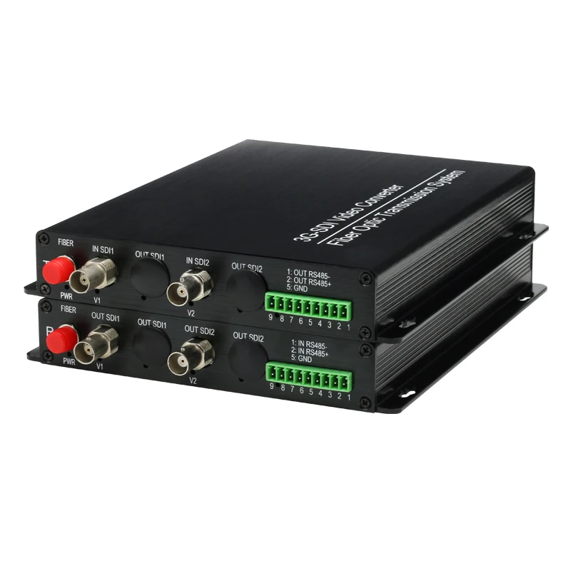 

1310nm 1550nm2 Chs Bi-directional 3G-SDI Video to Fiber Converter SC /UPC Optical connector extender upto 40km