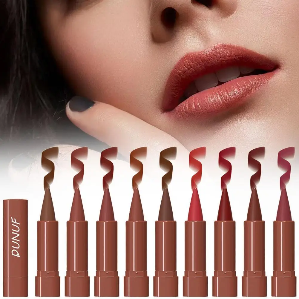 Crayon à Lèvres Brune Nude Graduelle, Maquillage Labial, Teinte de Contour Rouge Jolie tu, Stylo de Rouge à Lèvres Waterproof 256, Cosmétique de Contour