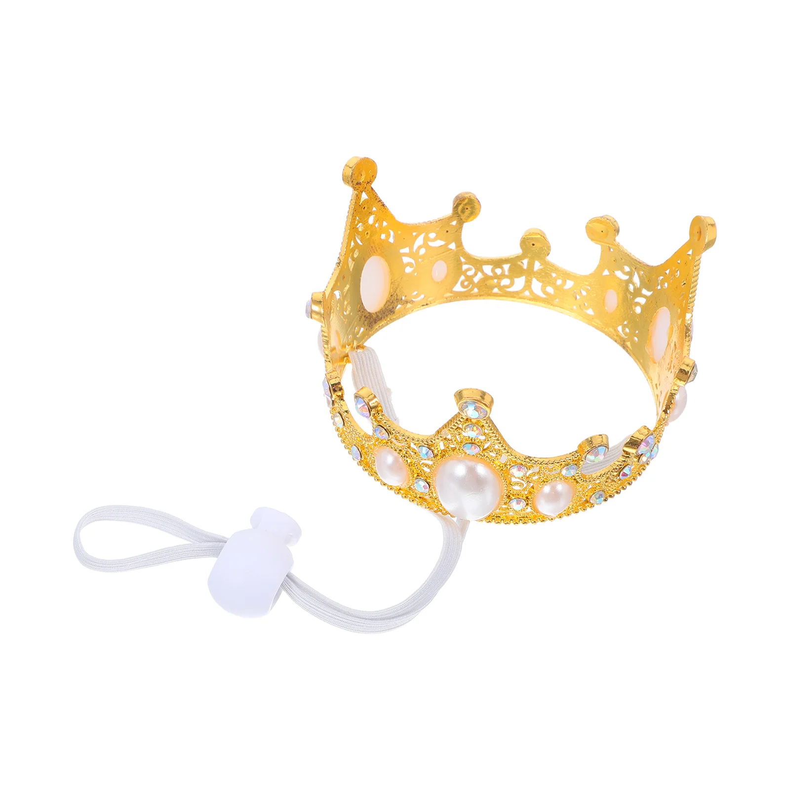 

Pet Crown Headband Sparkling Alloy Adjustable Strap For Small Dog Birthday Party Wedding Festive Events Photo Prop