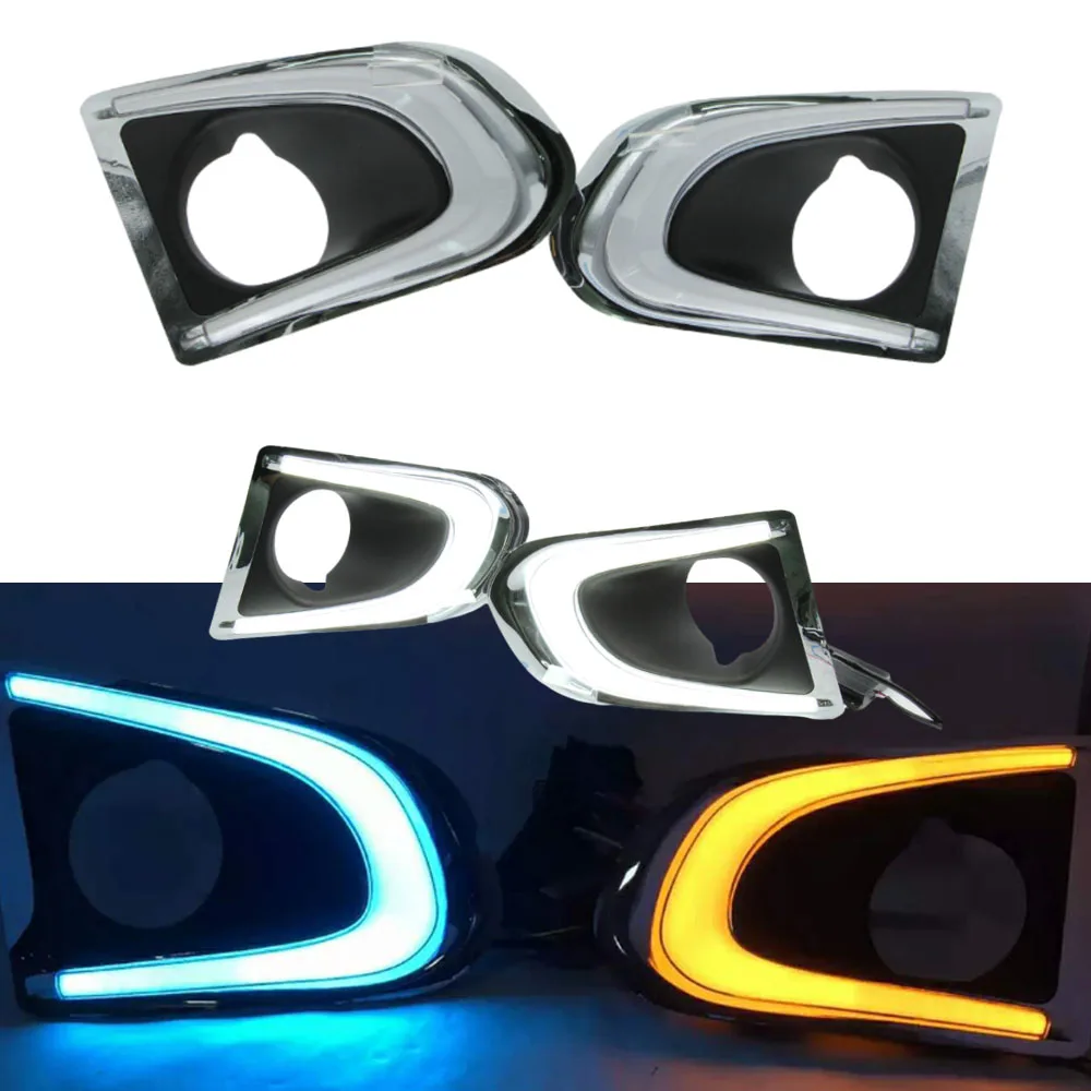 1 Pair Front Left/Right LED Daytime Running Lights Fit for Chevrolet Trax 2014 2015 2016 Xenon White,Amber,Blue Car Accessories