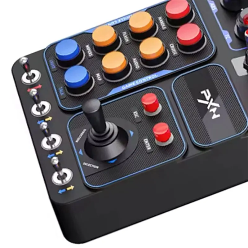 PXN CB1 Racing Game Controller Central Control Box With Fixtures, Equipped With 30 Programmable Buttons, PC Compatibility