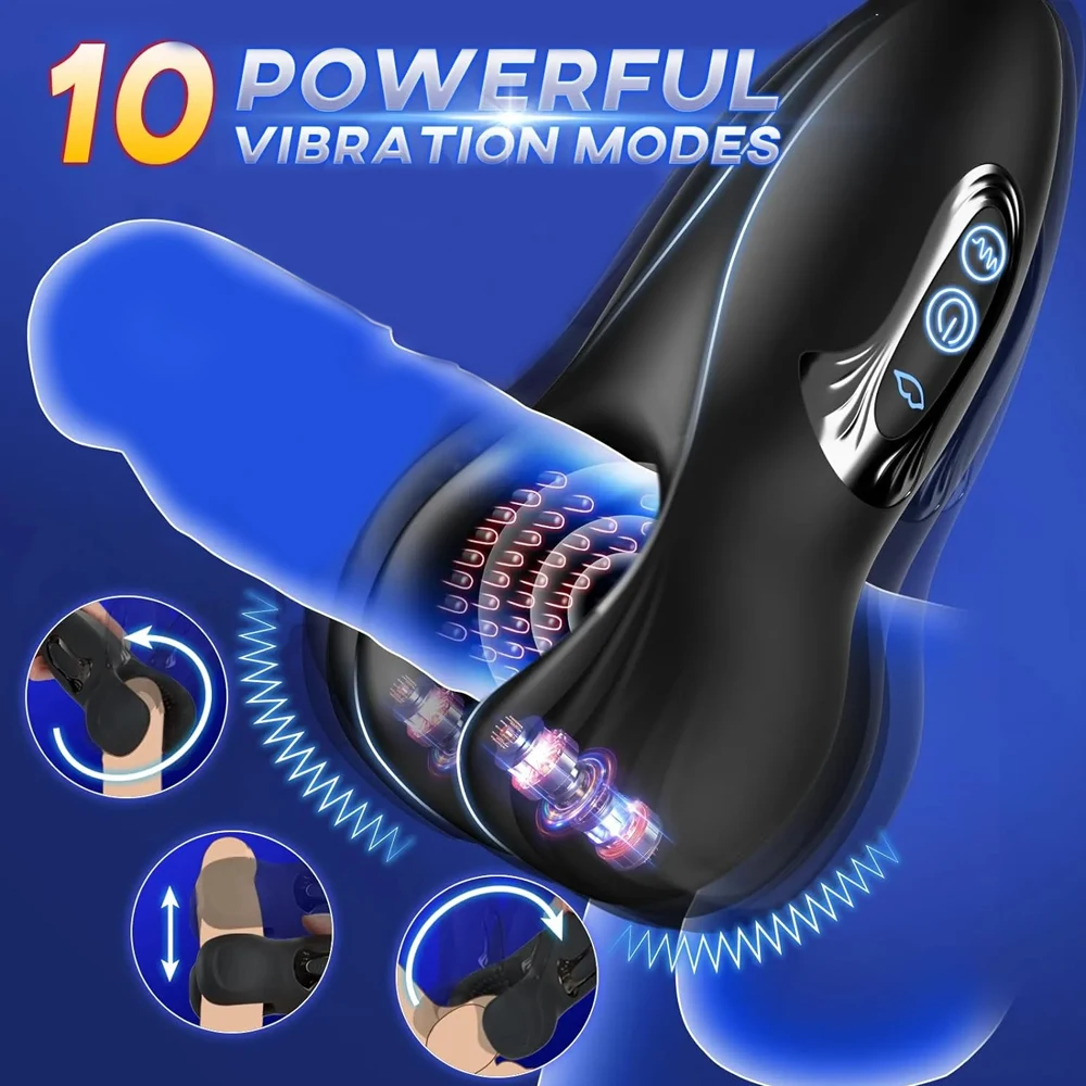 

Trainer Biting Vubrating Penis Massager Male Masturbator Vibrating Glans Vibrator Sex Toys for Men Delay Endurance Exer