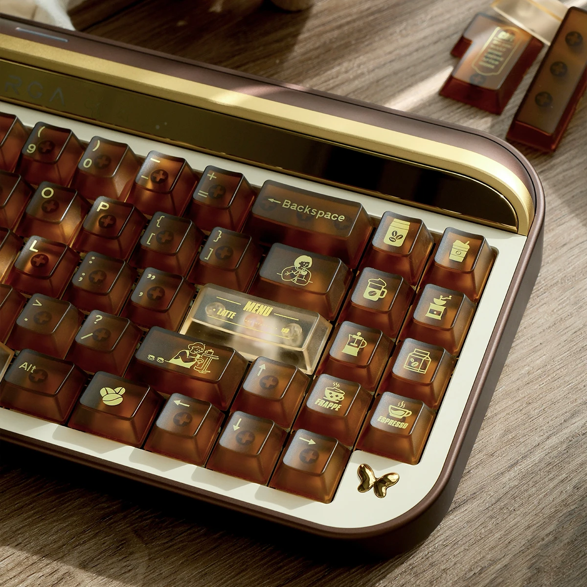 Coffee Mist Theme Keycaps Set PC Custom Keyboard Caps Transmission Cherry Profile Keycaps for Mechanical Keyboard for MADLIONS