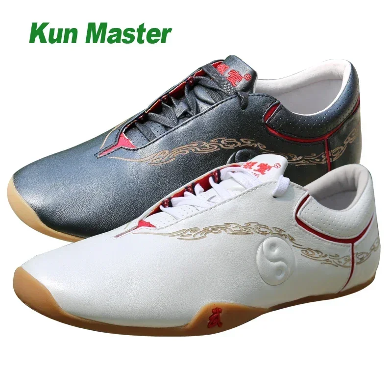 High Quality Cowhide Tai Chi Shoes Soft Genuine  Leather Kung Fu Wushu Shoes Martial Arts Sneaker Sports Training Footwear