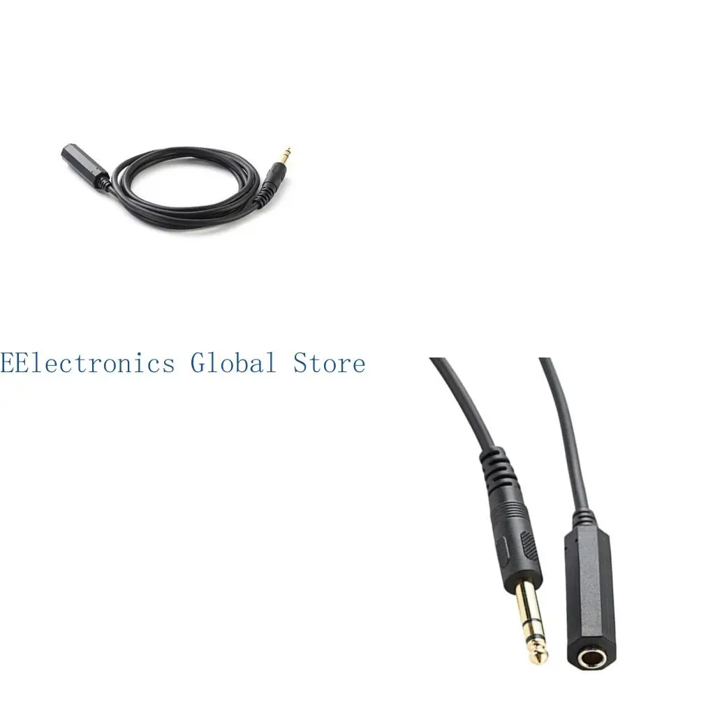 462B 6.35Mm Male to Female Stereo Sound Extension Cable 1.5M Tin Plating Coppers Conductors for Guitar Microphones Amplifiers