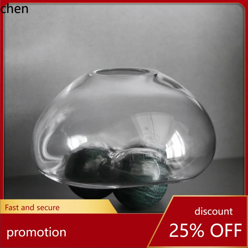H1 Transparente Glaskugel-Vase als Ornament für Verkaufsbüros, Hotels, Blumenarrangements, Wohnzimmer-Dekoration und Blumenbehälter
