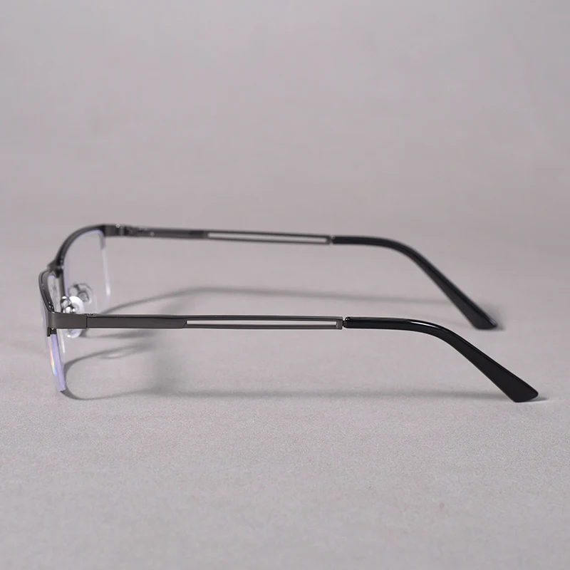 Herren-Lesebrille mit halbem Rahmen, modisch, quadratisch, Business-Rezeptbrille, blaues Licht blockiert + 125 + 175 + 225 + 275 – Detail 22