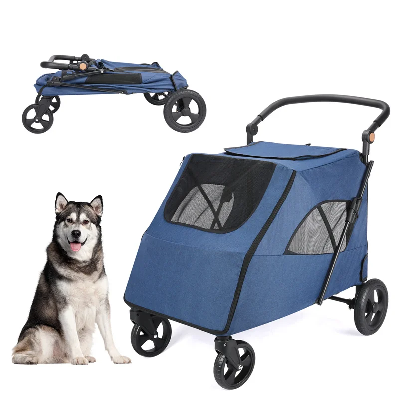 

Dog Stroller for Medium Large Dogs - Upto 120 lbs Pet Jogger Wagon with Adjustable Handle, Brake & Leash