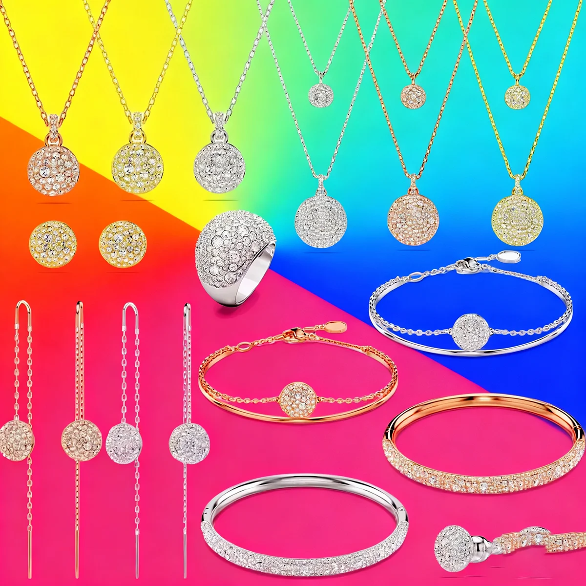 

Original 2025 Luxury Jewelry Stainless Steel Simple Jewelry Round Necklace Bracelet Earrings Party Accessories for Women