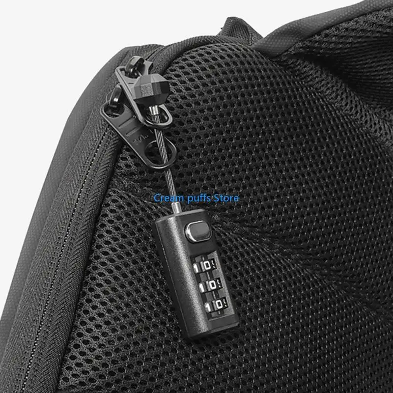 50LE Black Travel Luggage Lock Gym Chest Drawer Steel Wire Padlock With 3 Digit Password Combination Anti-Theft Locks