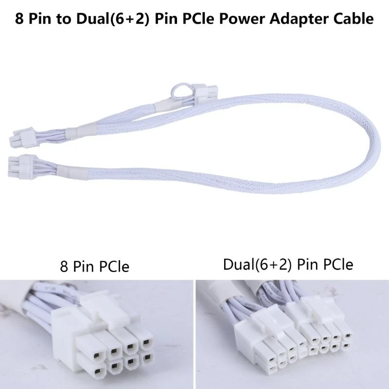 R53C GPU PCIe 8 pin a doble 8 pin (6+2) Adaptador cable extensión masculina PCIe