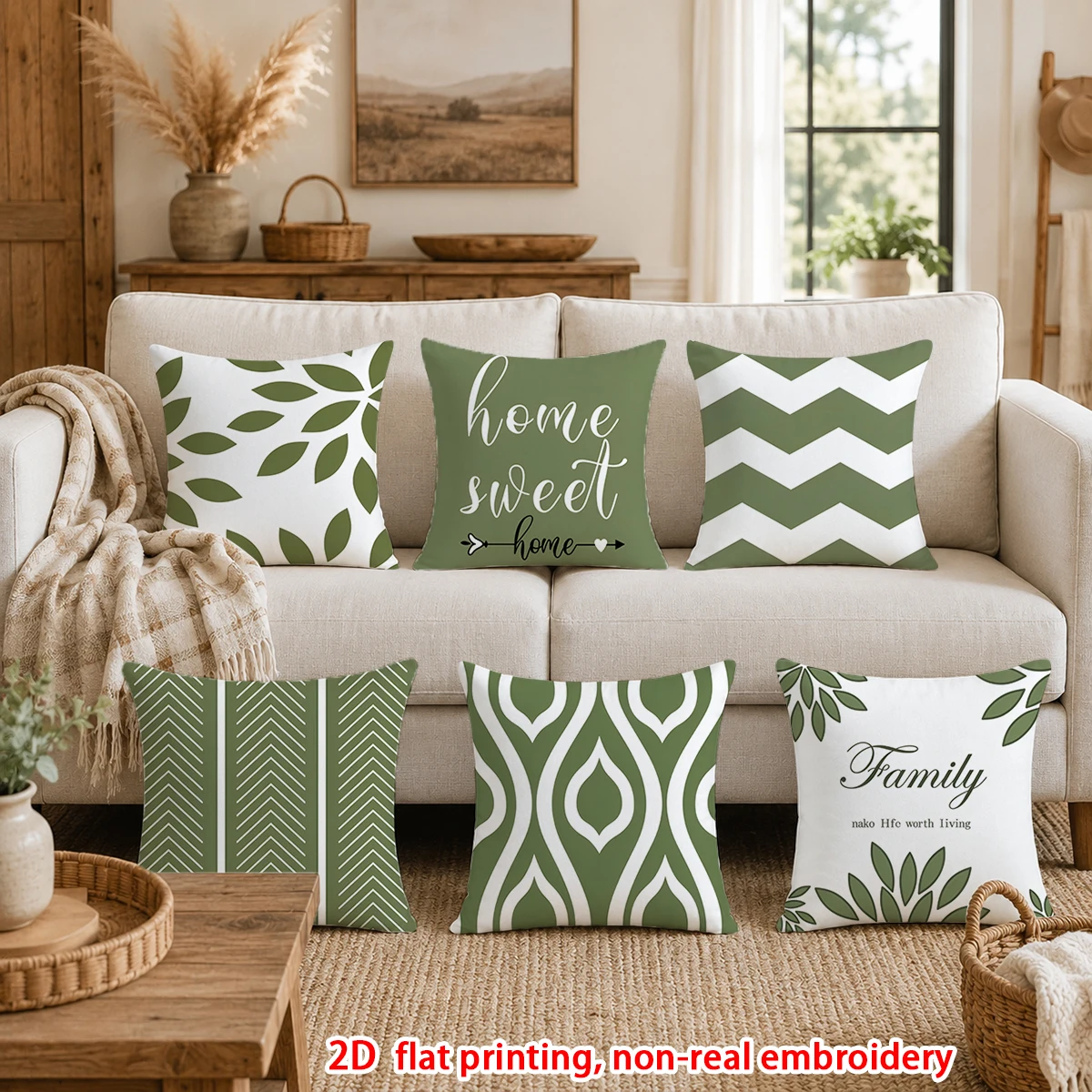 1pc Set of 6 Sage Green Boho - đánh giá và giá Pillow Cover 20X20