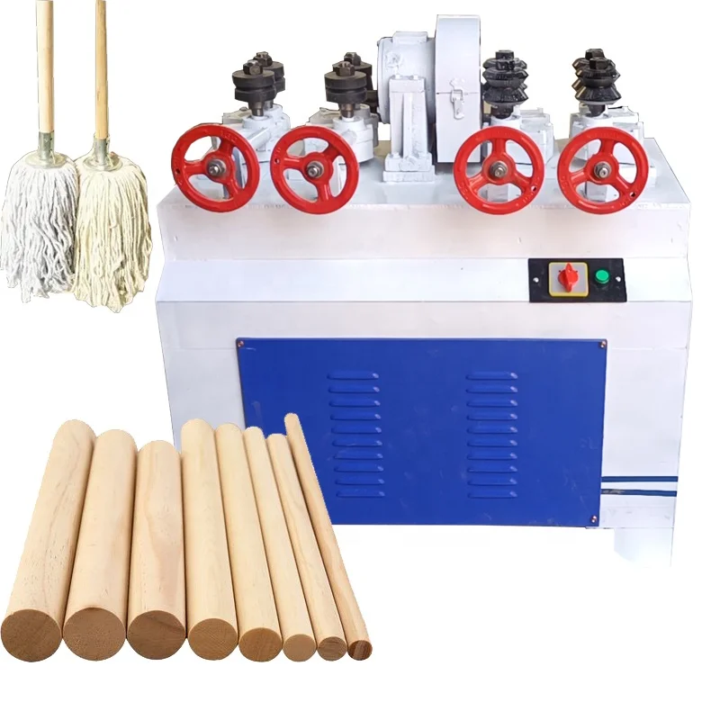 Automated round wooden stick making machine for making wooden sticks, broomstick handle, broomstick making machine