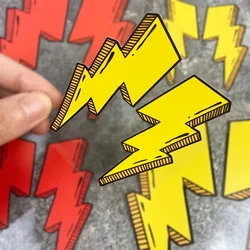 Yellow and Red Lightning Road Bicycle Frame Stickers Durable MTB Bike Top Tube Helmet Waterproof DIY Bike Vinyl Decals Decor
