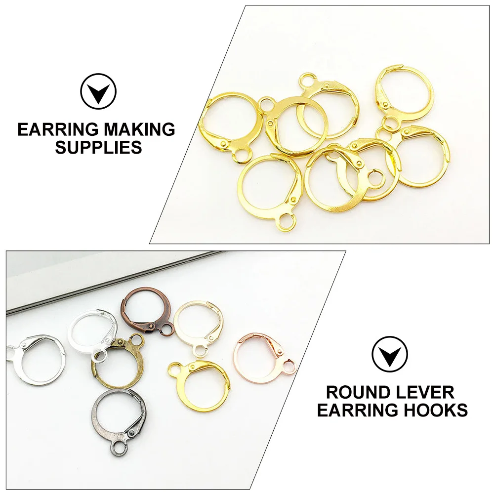 

100Pcs Alloy Round Lever Earring Hooks DIY Jewelry Making Supplies Earring Accessory Parts Gift Alloy Accessories