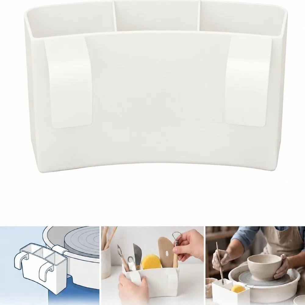3 Slots Adjustable Slot Pottery Wheel Tool Rack 3 Slots Sturdy Pottery Tool Storage Rack Stable Durable