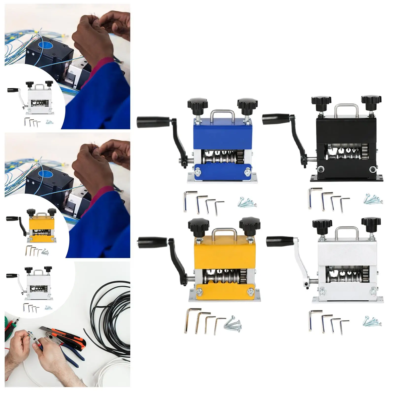 

Multi Functional Wire Stripper Manual Hand Crank Double Spring Tool for Copper Aluminum Cable Recycling