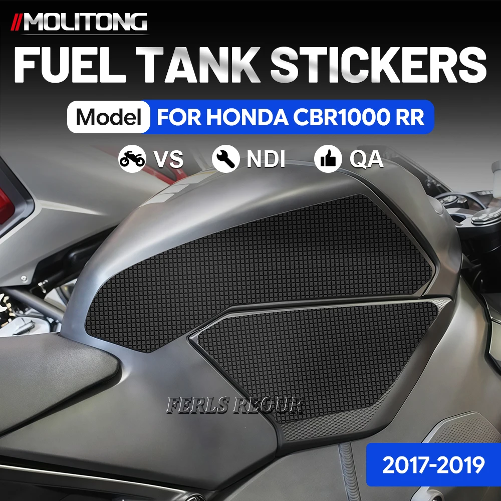

For HONDA CBR1000 RR 2017-2019 Motorcycle Tank Pad Rubber Black Anti Slip Anti Scratc Gas Fuel Tank Protector Sticker