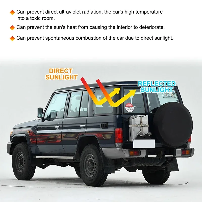 

For Toyota Land Cruiser 76 (5-door Version) Car Full Window Glass Sunshade Aluminum Foil Auto Accessories 11 PCs