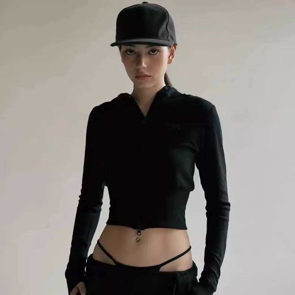 

Korean Badblood Bcac Series Women's Slim Fit Polo Shirt Sexy T-Shirt with Lapel Bottoming Niche Top for American Fashion