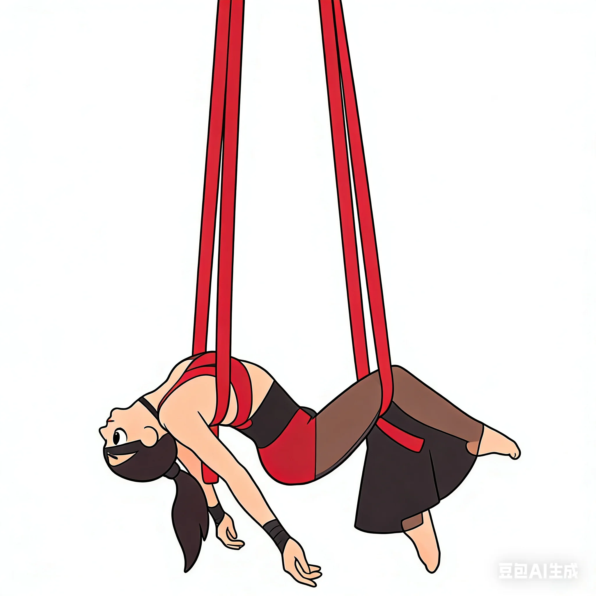 1.5-Meter Acrobatic Prop Special Leather Strap Suspension Aerial Straps High-Altitude Suspension Rope Belt Double Loop