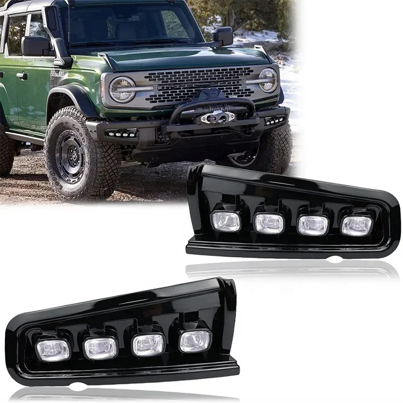 

LLevo car bumper lights switch back white amber led front fog light for Ford Bronco