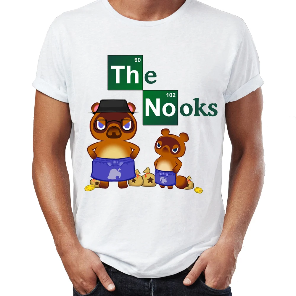 Men T Shirts Animal Crossing Villager Isabelle Breaking Bad Funny Artsy Awesome Artwork Printed Tee