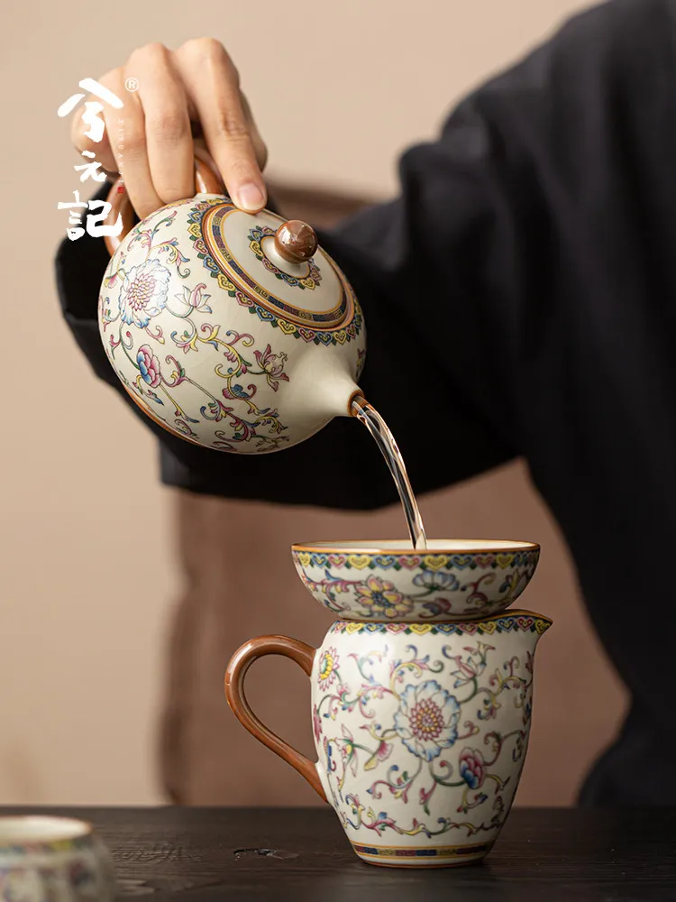 Ru Ware Interlock Branch Teapot Blue and White Xi Shi Pot Household High-End Set for One Person Ceramic Single 2026 New