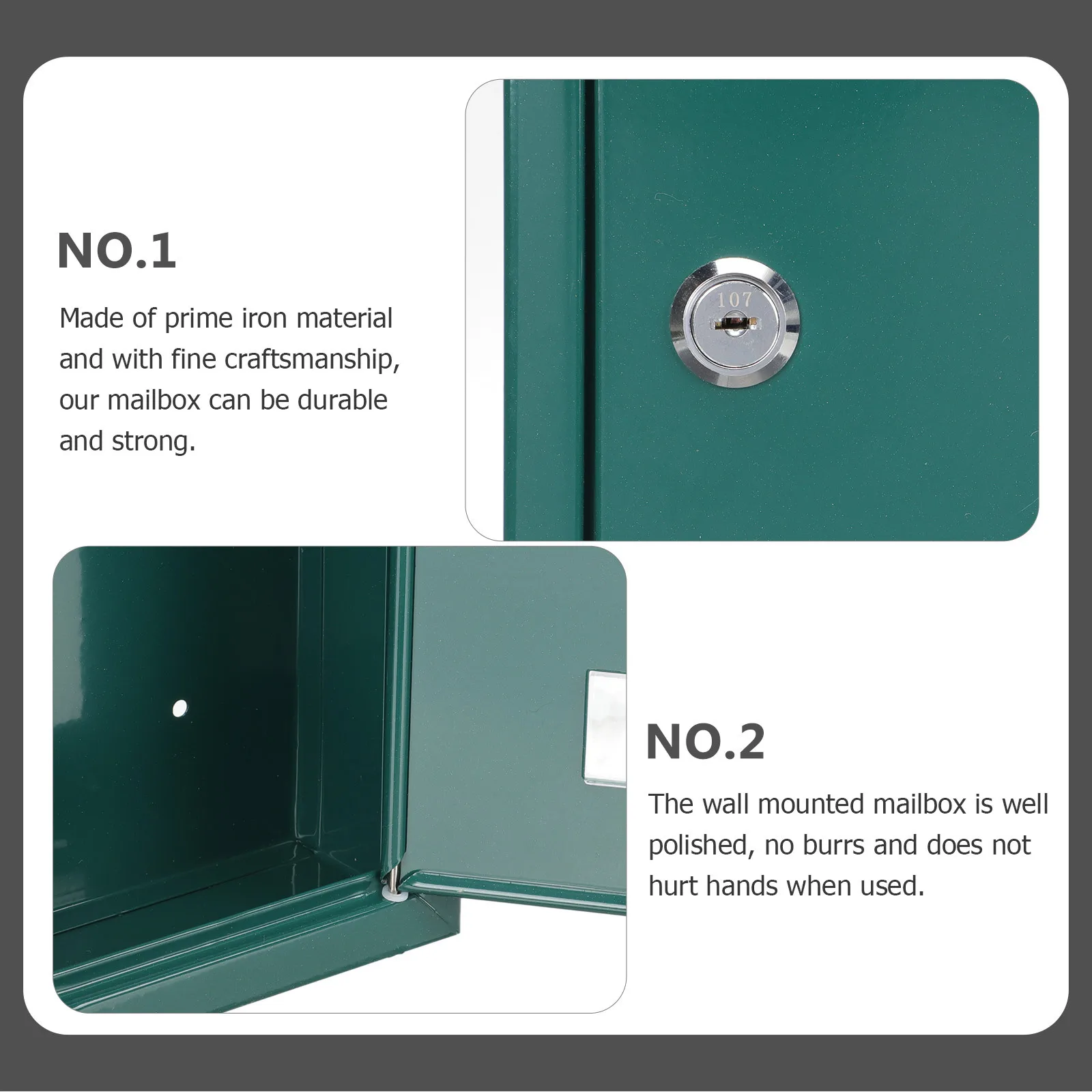 Kotak Surat Dinding Vintage Besi Dekorasi Luar Ruangan Gaya Rustic Dapat Dikunci Kotak Surat Dinding Dekorasi Luar Ruangan