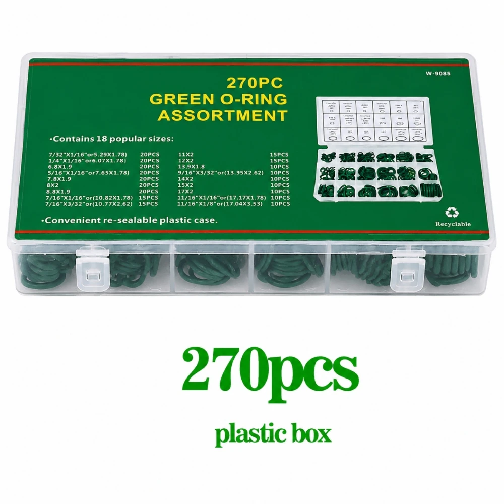 270 Pcs O-Type Sealing Rubber Ring Automotive Air-Conditioning Compression Confidential Seal Maintenance Rubber Accessories