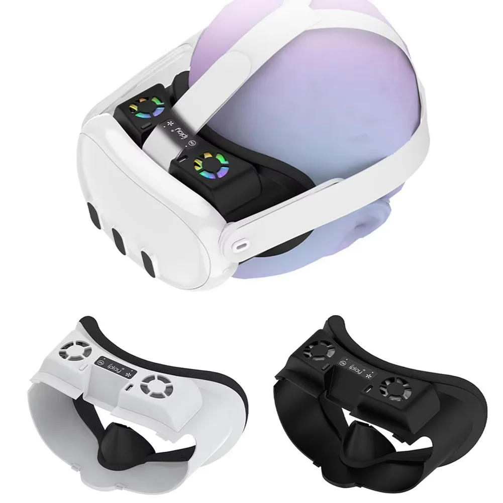 For Meta Quest 3 Air Circulation Face Cover VR Headset Replacement Facial Interface Mask With Cooling Fan For Quest3 Accessories