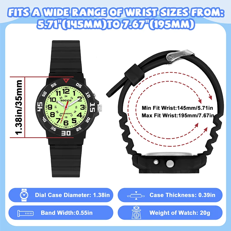 2026 Socico Watch For Kids Boys Sports Waterproof Watches Girls Silicone Digital Watch Casual Childrens Electronic Reloj view 6