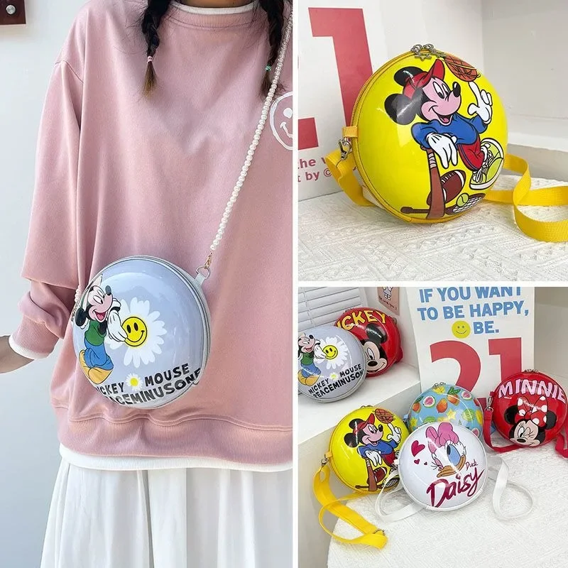 New Mickey Mouse Cute and Sweet Girly Heart Shoulder Crossbody Bag Outdoor Travel School Girls Hard Shell Decorative Small Bag