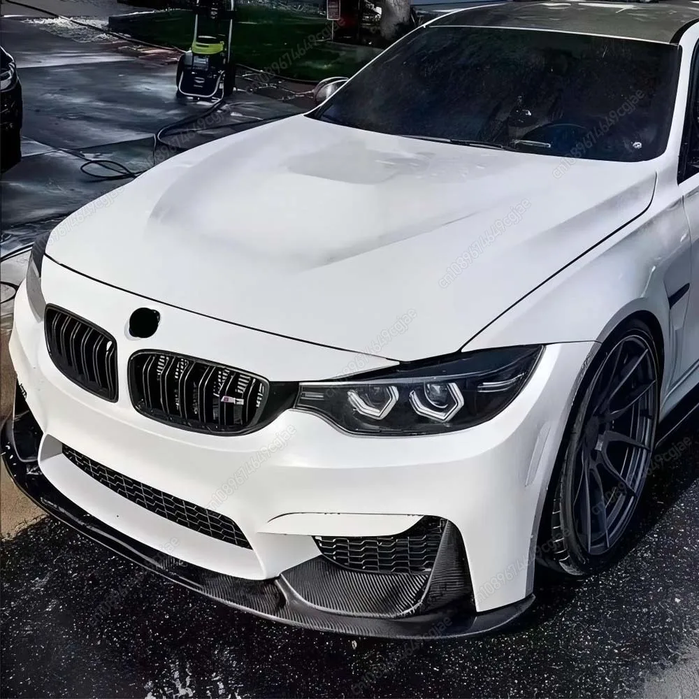 

Car Front Lip Bumper Spoiler Diffuser For BMW 3 Series F30 2012 To 2018 Gloss Black / Carbon Look M3 M4 Style 4PCS ABS Body Kits
