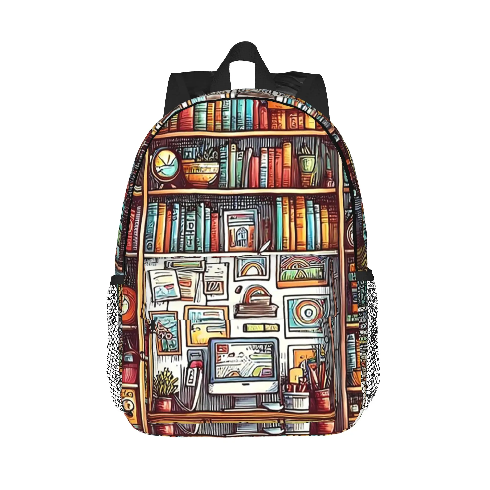 Cartoon Books Bookshelf Backpack Hot Sale Daypack Large Capacity Boys Girls BookBag Shoulder Bags for Men Women School Bag