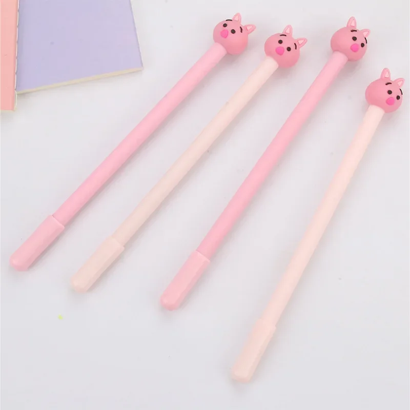 

50PCS Creative Pink Piggy Style Gel Pens Stationery Black Needle-and-Tube Water-based Pen Novelty Learning Supplies